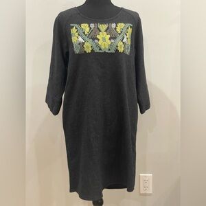 Fabrica‎ Social 7 Grey Embroidered Knee Length Dress